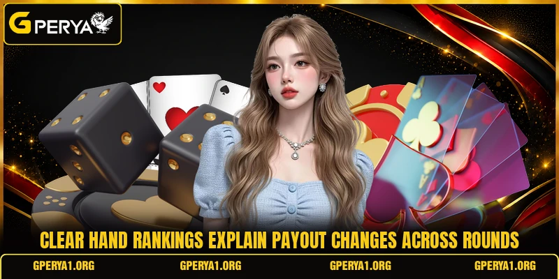 Clear hand rankings explain payout changes across rounds