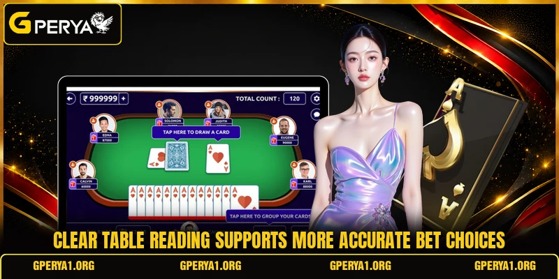 Clear table reading supports more accurate bet choices