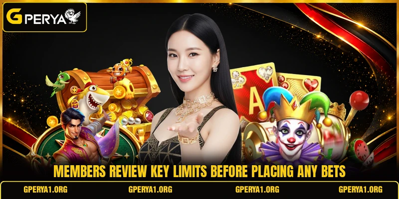Members review key limits before placing any bets Members review key limits before placing any bets