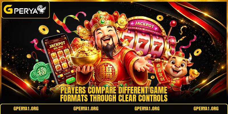 Players compare different game formats through clear controls