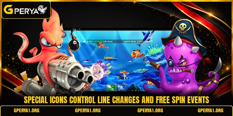 Special icons control line changes and free spin events