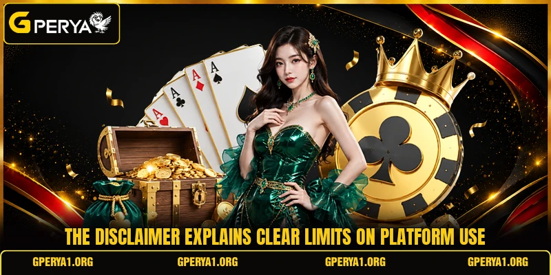 The disclaimer explains clear limits on platform use The disclaimer explains clear limits on platform use